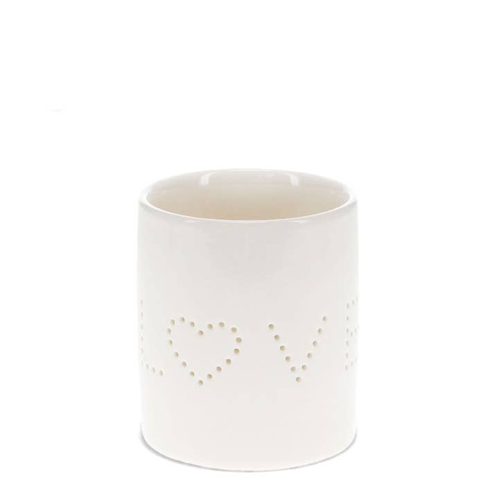 Glossy Ceramic Tealight Holder - Love for wholesale by Rex B2B - UK
