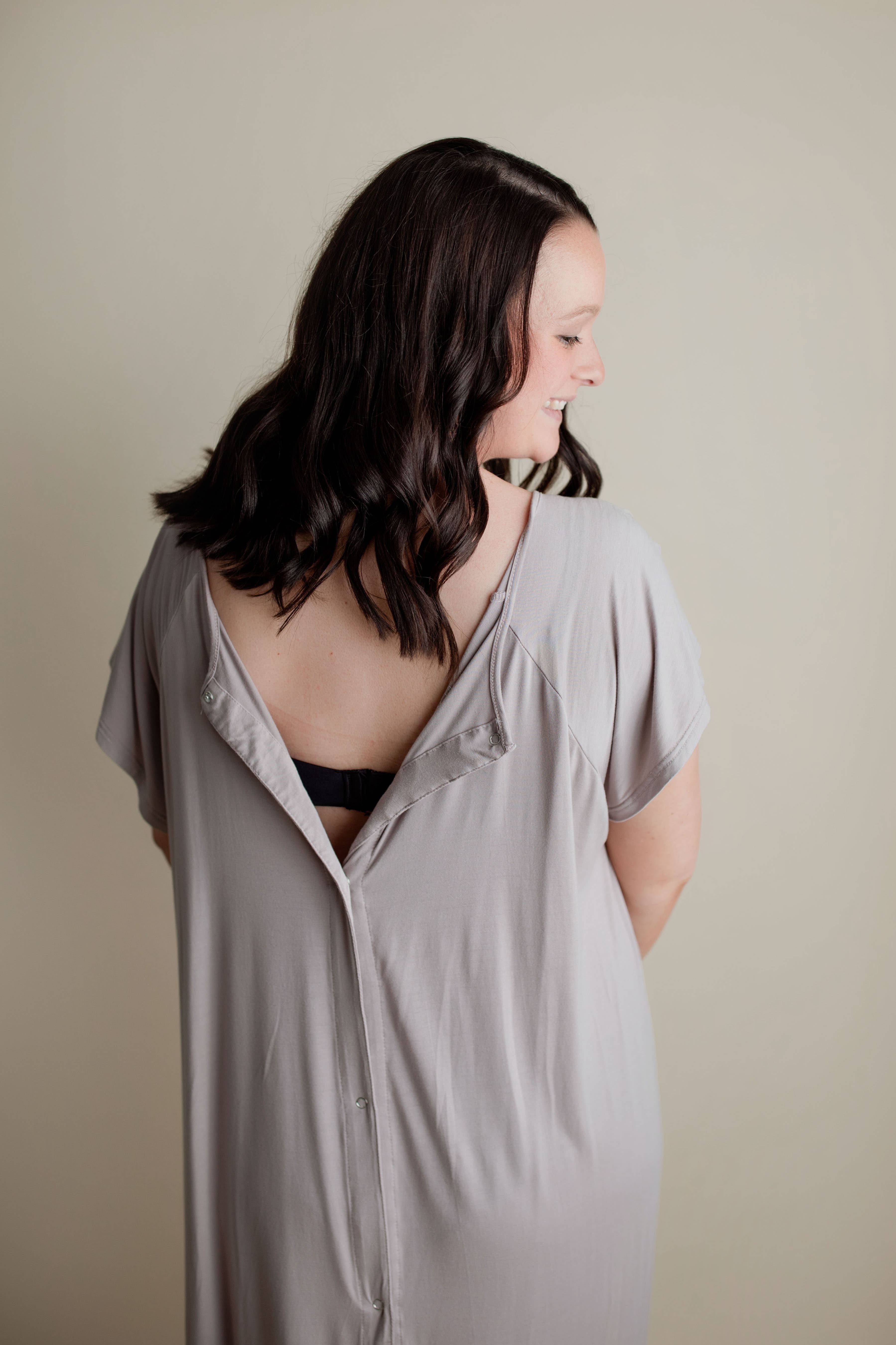 Three Little Tots – wholesale Dress – Maternity – Harbor Mist Maternity Mommy Labor and Delivery/ Nursing Gown2