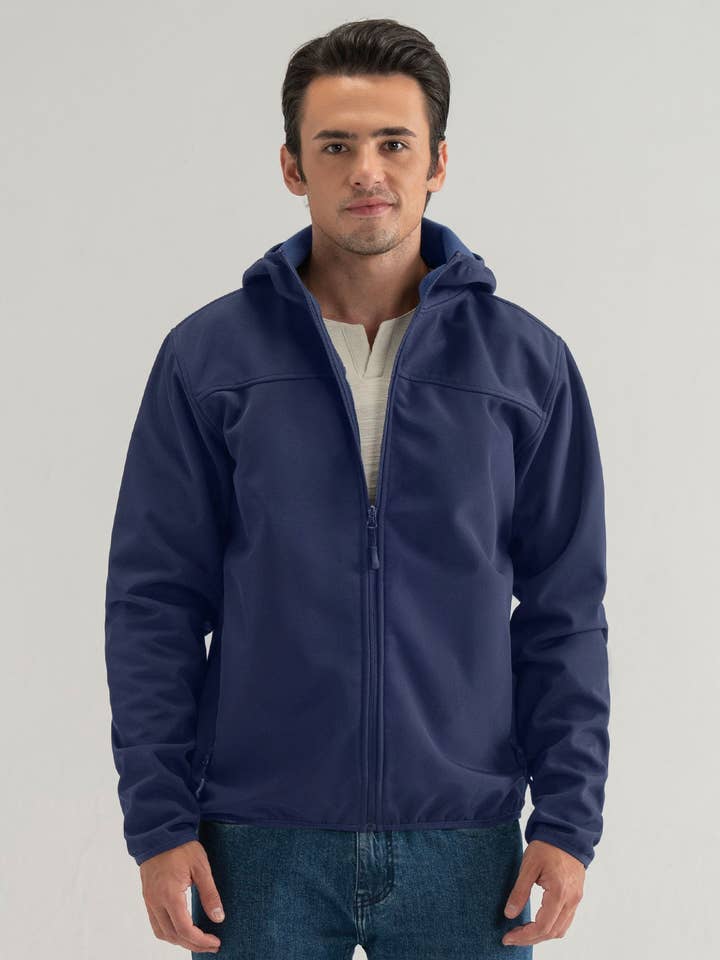 Navy Hooded Windbreaker Jacket for wholesale by Brian Oak Limited