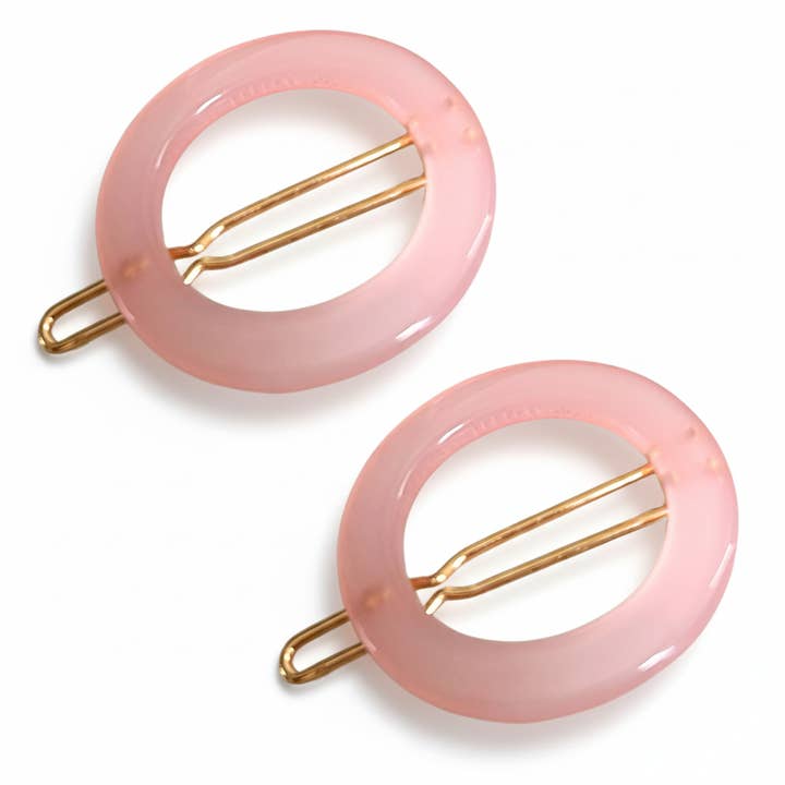 French Amie Mini Circle 1 ¼” Hair Clip - Snap Tige Boule Women Barrette Set Of 2 for wholesale by Parcelona