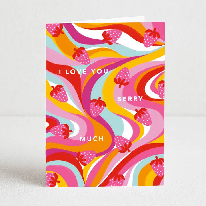 Love Card – I Love You Berry Much for wholesale by Iris + Sea