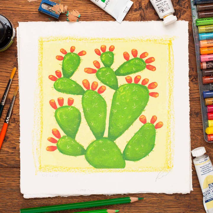 Stampa fine-art da parete, stampa artistica Cactus per la vendita all'ingrosso da parte di Holy Kaw Wall Art