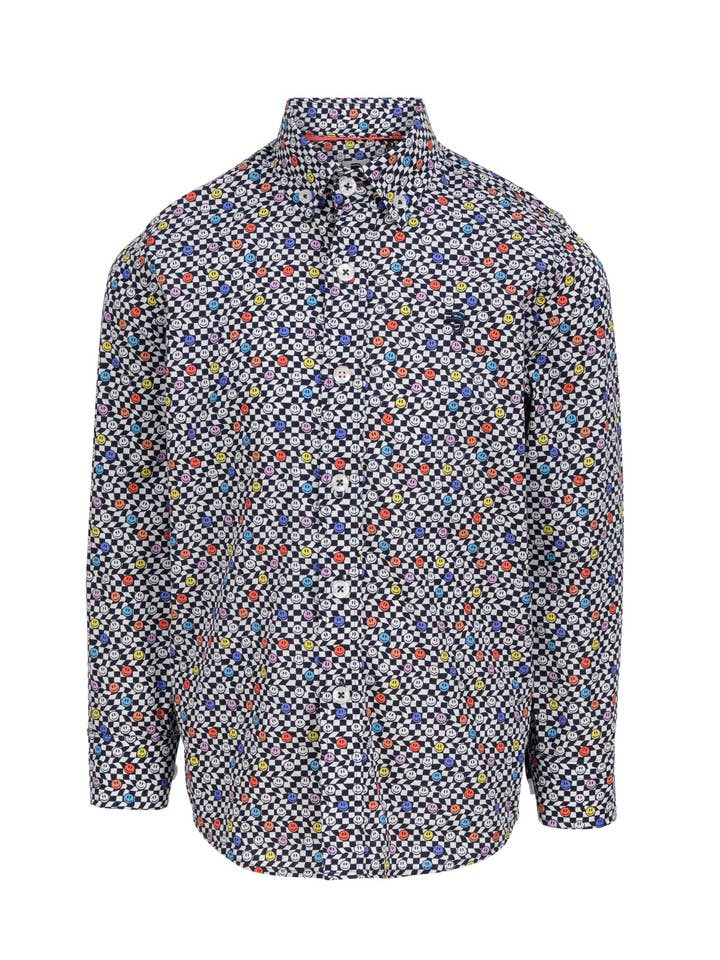 Chemise garçon longues manches imprimé smileys pour la vente par J&JOY