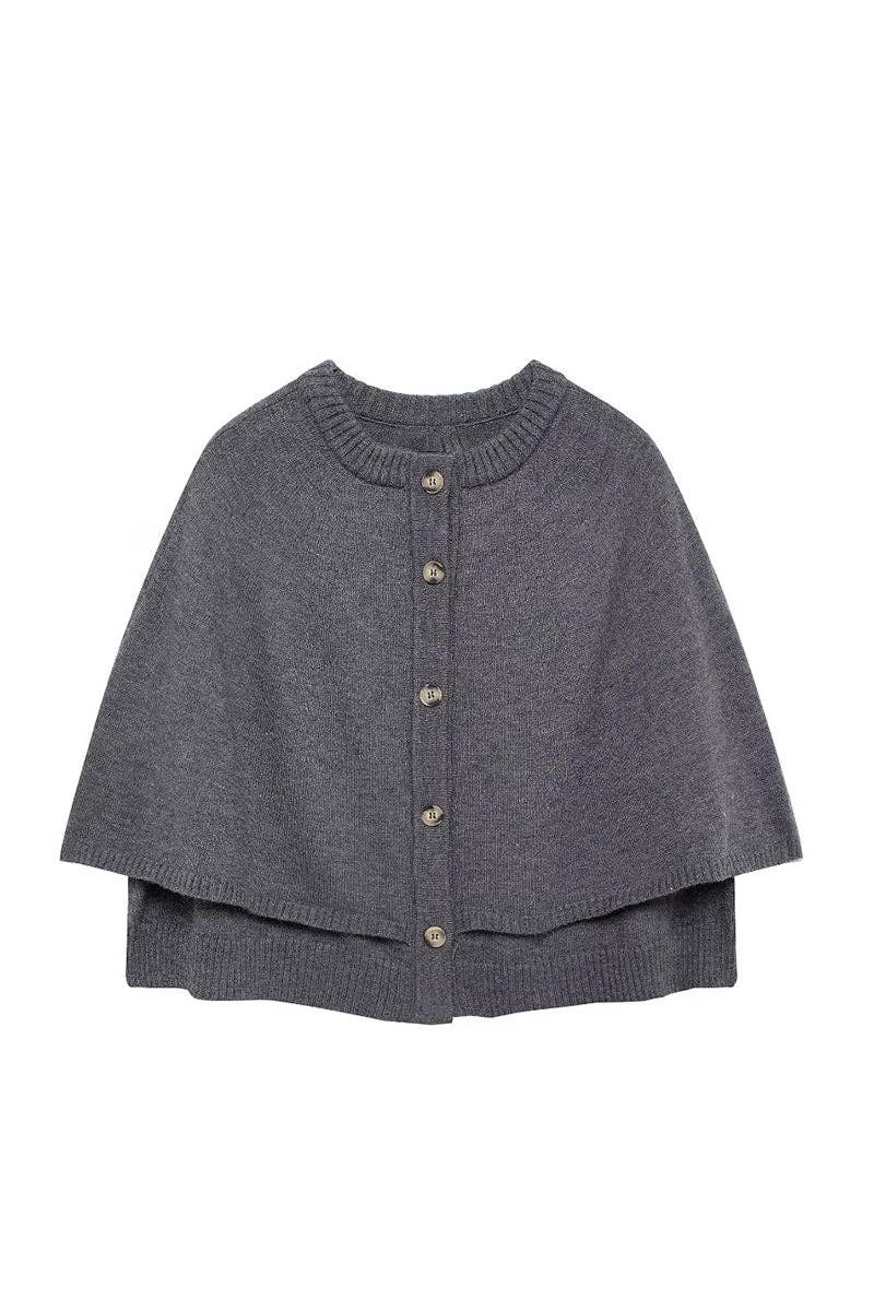 Mccolin - Wholesale Cardigan - Women's - Button-Up Cape Cardigan3