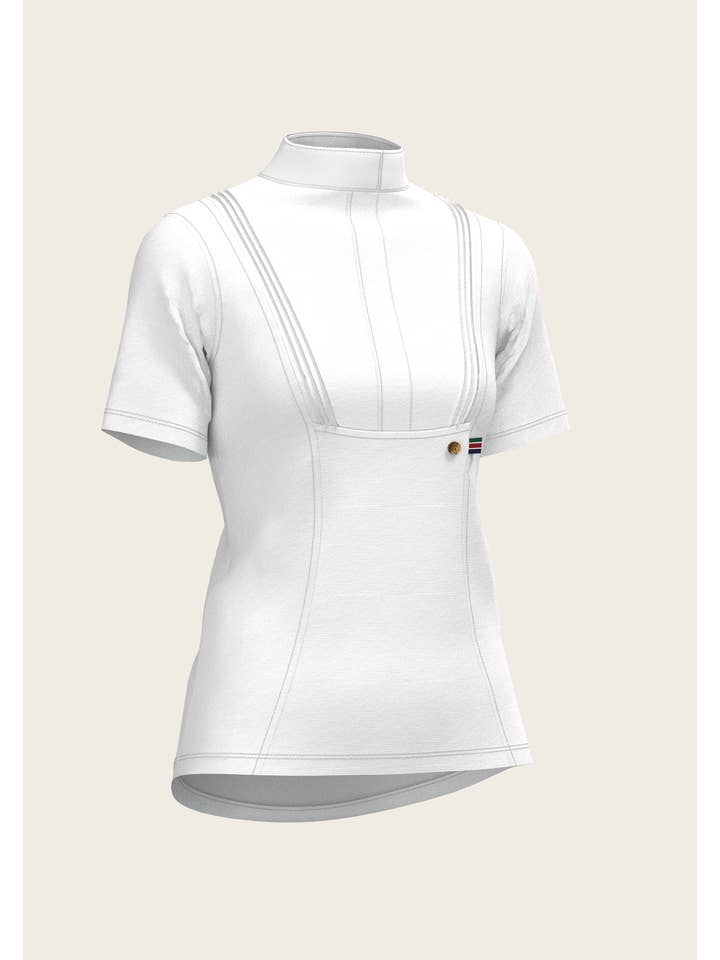 Espoir Equestrian – wholesale T-shirt – women's – Short Pleated Short Sleeve Show Shirt2