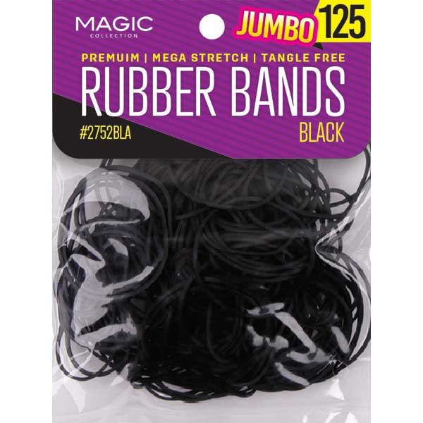 Majestic Wholesale – wholesale Hair tie – MAGIC COLLECTION PREMIUM RUBBER BANDS JUMBO 125CT ASSORT0