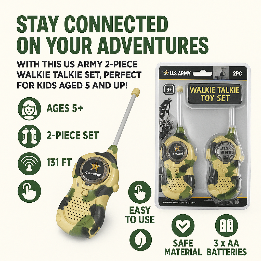 Infinite Basics - Wholesale Electronic Toy - Kids & Baby - US Army 2 Pc Walkie Talkie Set4
