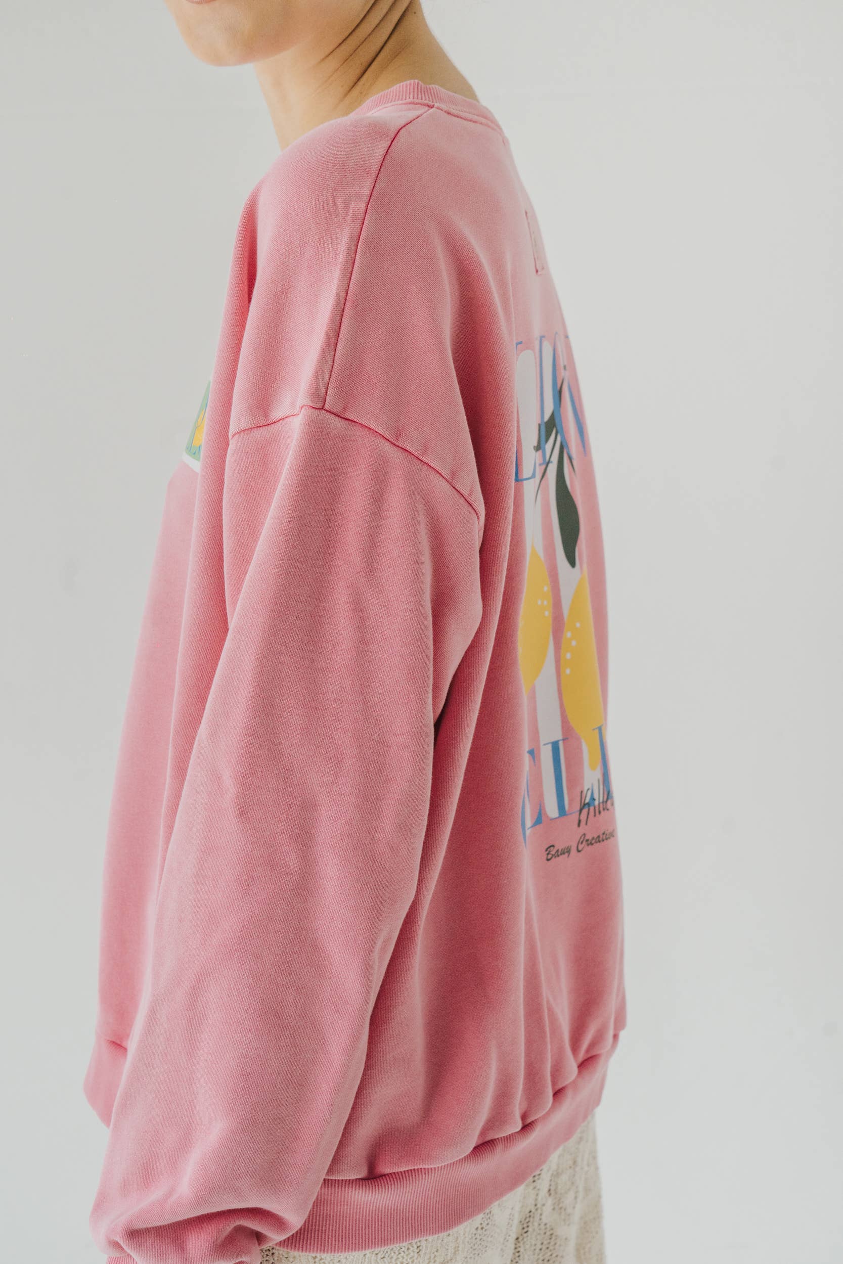 Bauy - Vente Sweat-shirt à imprimés – femme - Pull rose imprimé10