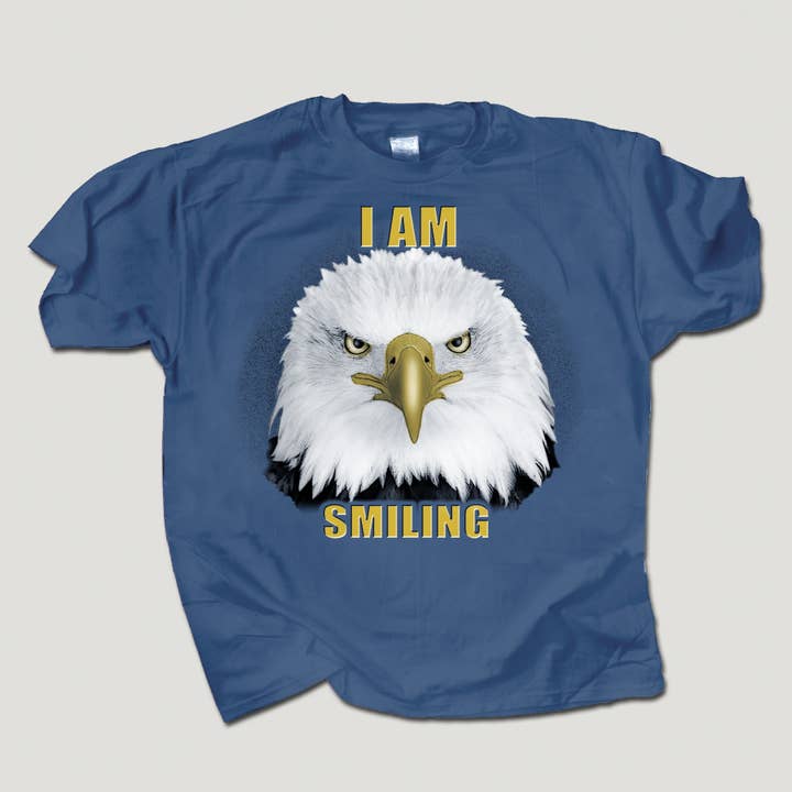 I Am Smiling (Eagle) 100% HW Cotton Adult T-shirt for wholesale by Atlas Screen Printing