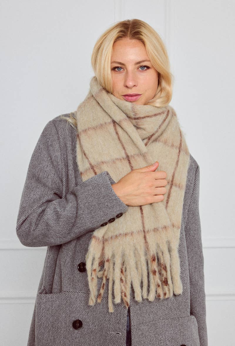 BYREN | ÉLINE L'ATELIER - Wholesale Scarf - Women's - Checked wool scarf FL214DF7