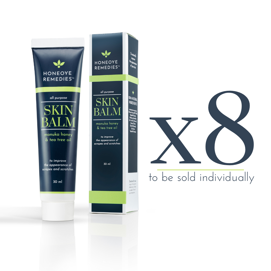 Honeoye Remedies - Wholesale Healing Salve/Balm/Cream - SAVE (MGO 550+) - Skin Balm, 8-pack with PDQ Display (30mL)1