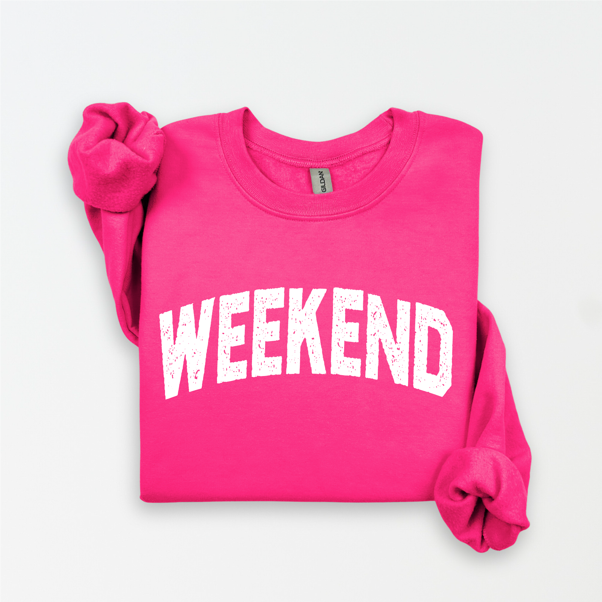 Three Girls Shop - Wholesale Graphic Sweatshirt - Women's - WEEKEND Fleece Graphic Sweatshirt  8