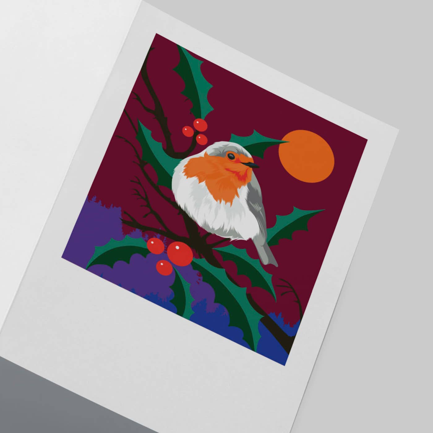 Pawpear - Wholesale Christmas Card - Robin & Holly Greeting Card1