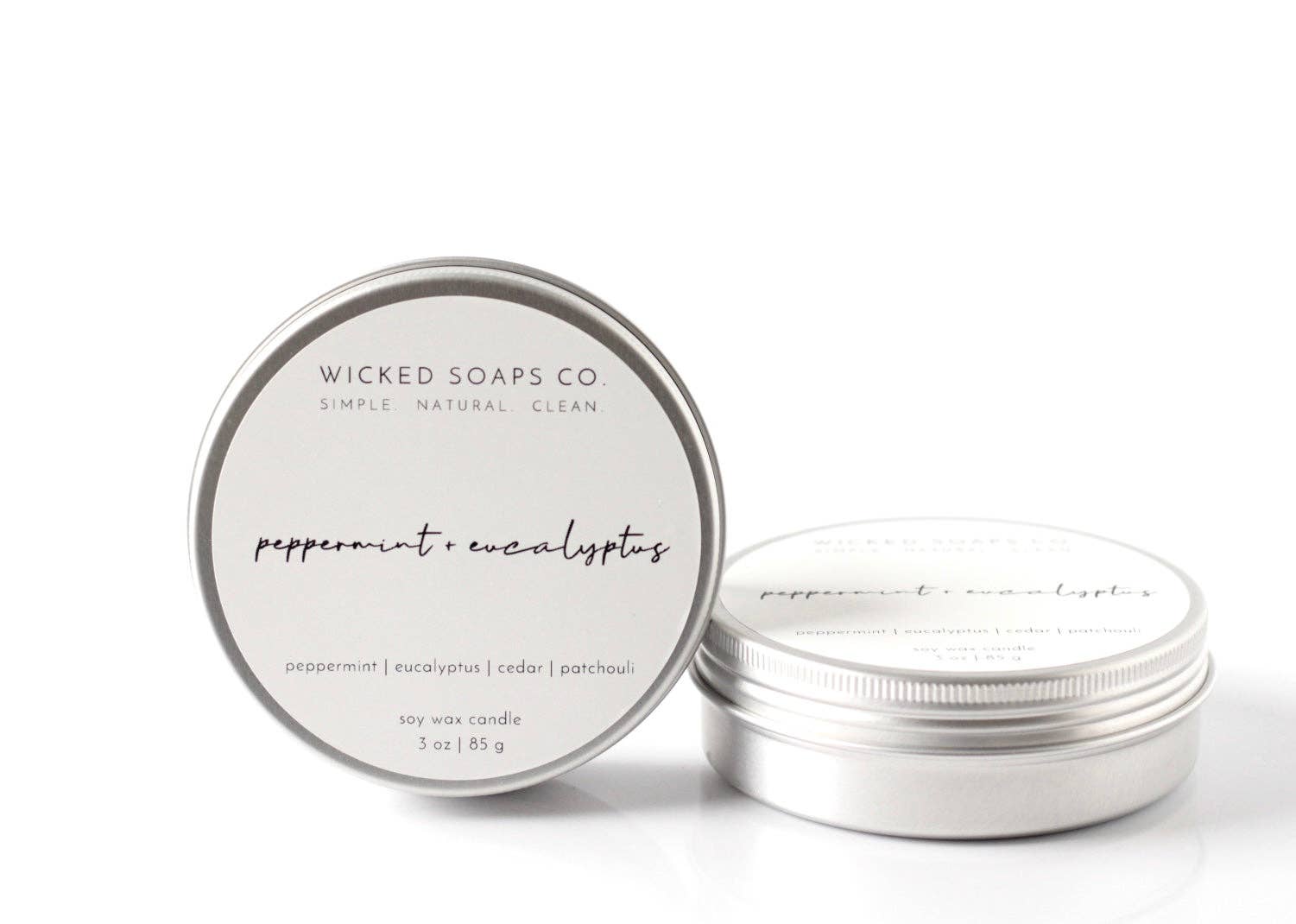 Wicked Soaps Co. – Großhandel Reisekerzen – Peppermint + Eucalyptus Sojawachskerze4