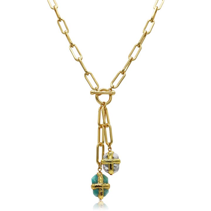KARINE SULTAN - Wholesale Pendant/charm necklace - Briza Duo Y Necklace - Summer Jewelry