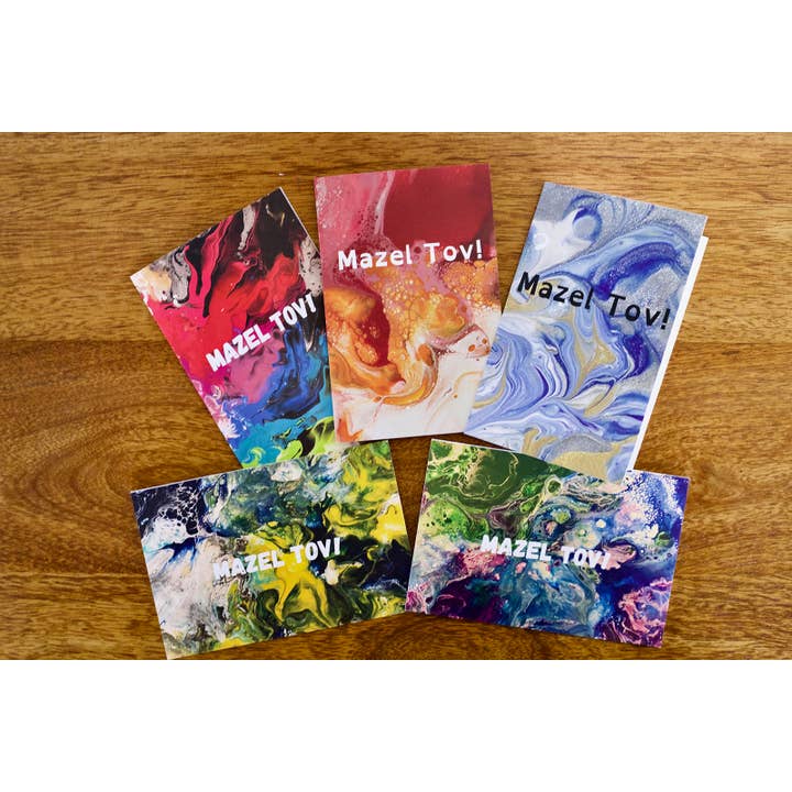 AbstractbyRabrams - Wholesale Congratulations Card - Mazel Tov Card - Orange, Pink - Bat Mitzvah - Judaica - Bar Mitzvah - Bris - B'nai Mitzvah 7