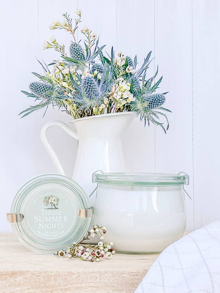 Those Summer Nights 15 oz. European Preserve Jar Candle for wholesale by Five Willows Candle Co.