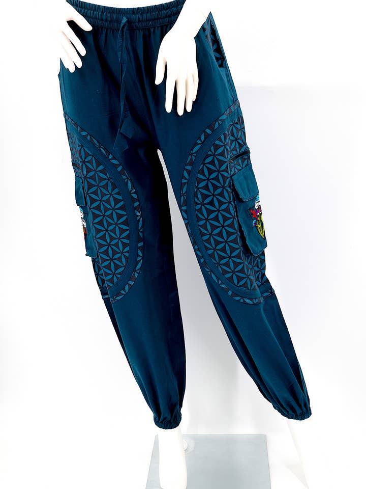 Himalaya Handmade - Wholesale Pants - Women's - Cotton Hippie Handmade Harem Mushroom Embroidered Bohemian Pants48