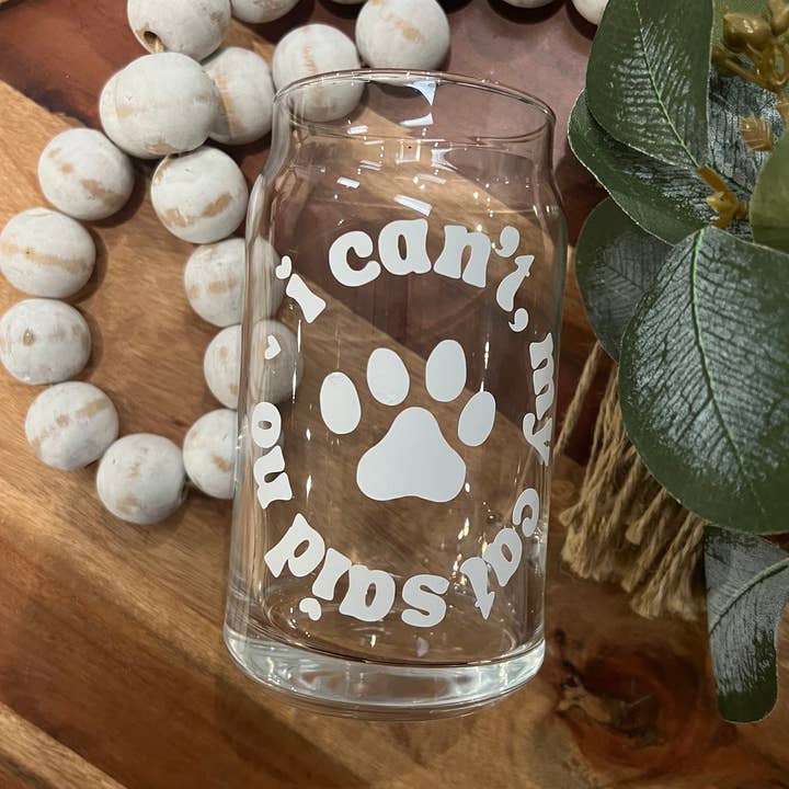 Copo de vidro My Cat Said Não Lata, Cat Mom, Cat Dad, Copo por atacado de Boho Sips