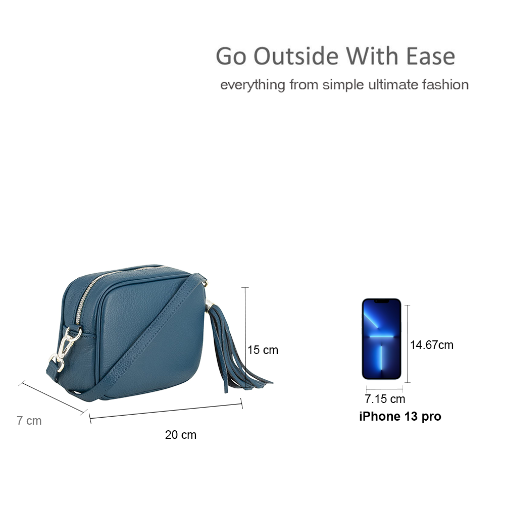 Ellas Trading - Wholesale Crossbody Bag - Women's - Italian Leather Camera Crossbody Bag with Tassel Charm41