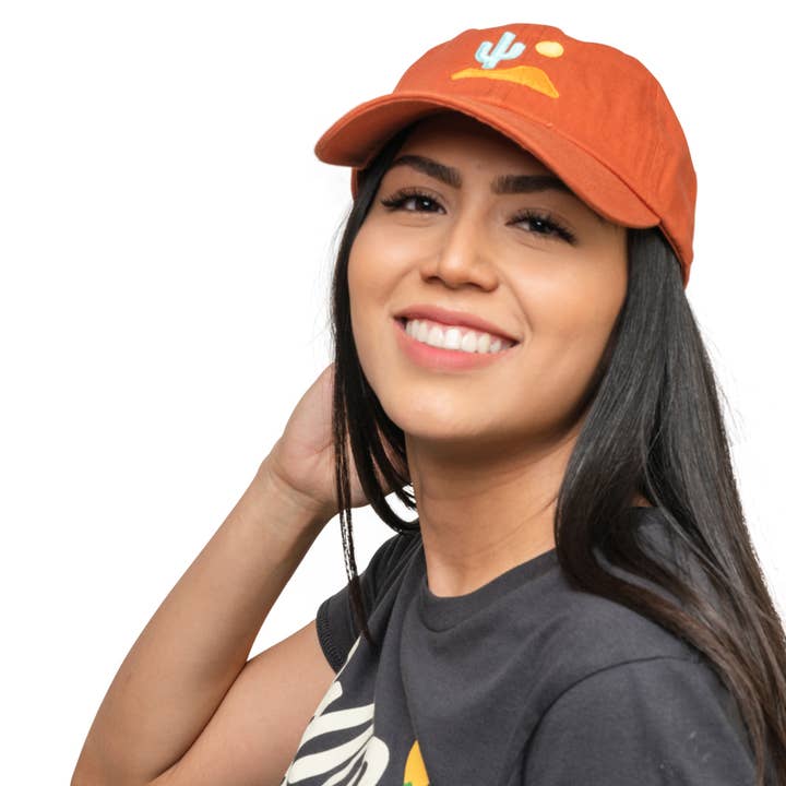 Keep Nature Wild - Wholesale Baseball Cap - Unisex - Lone Cactus Dad Hat | Burnt Orange1