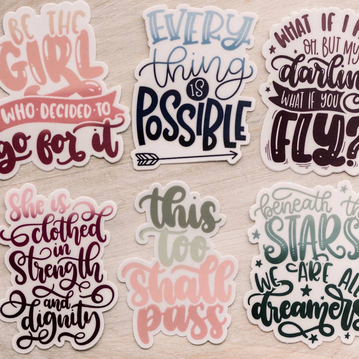 Savannah and James Co - Wholesale Sticker - She Is Clothed Original Vinyl Sticker, 3x3 inch2