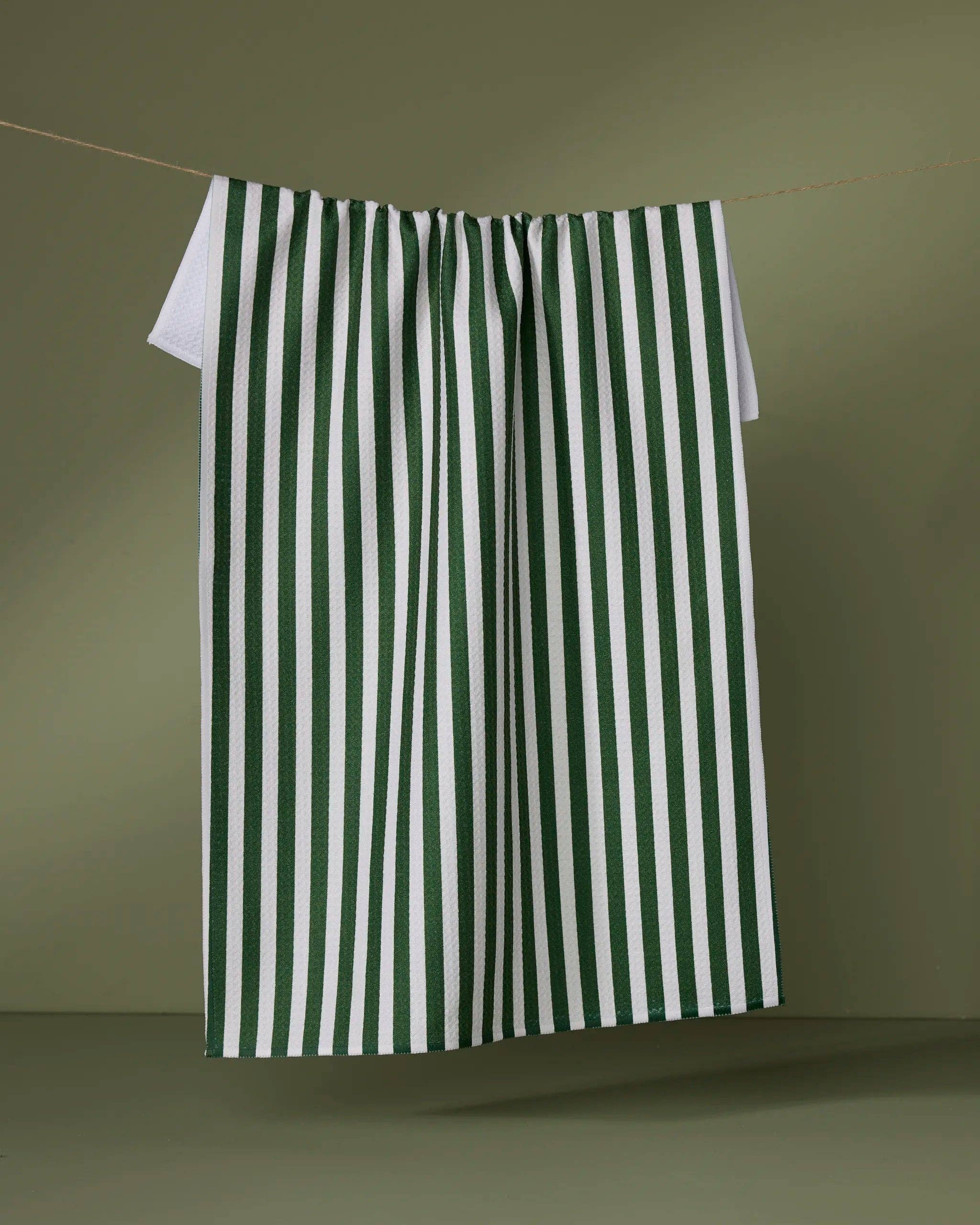 Geometry - Vendita all'ingrosso Strofinacci - Asciugamano da cucina verde a nastro0