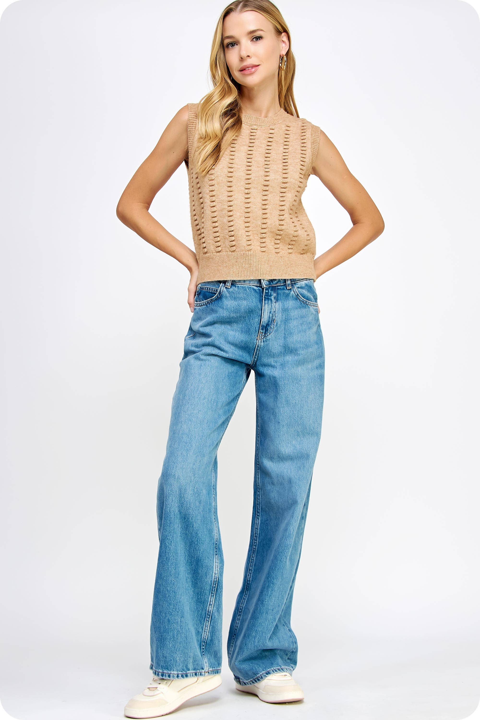 Strut & Bolt - Wholesale Outerwear Vest - Women's - Textured Sweater Vest11