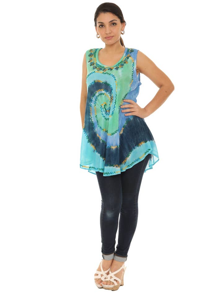 Shoreline Wear. INC – Großhandel Tunika – Damen – Ärmelloses Batik-Top mit Rundhalsausschnitt5