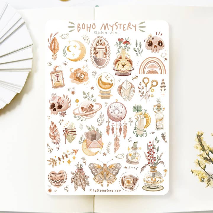 Sticker Sheet - Boho Mystery for wholesale by Lettoon