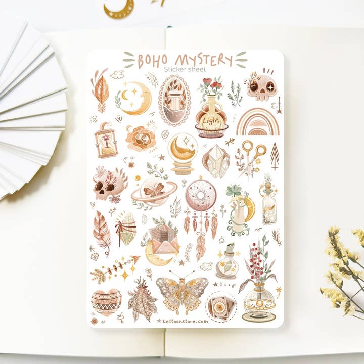 Sticker Sheet - Boho Mystery for wholesale by Lettoon