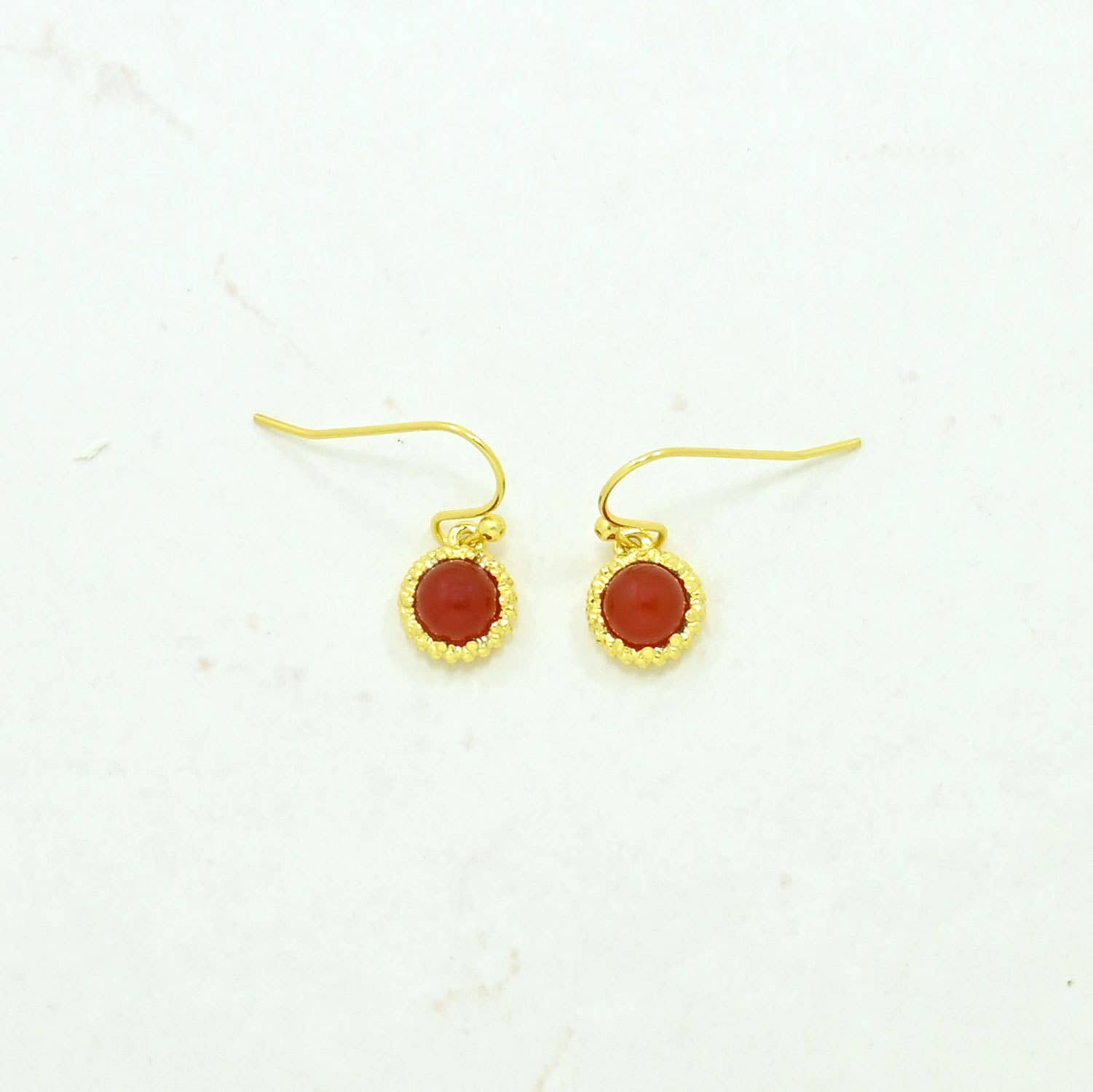 Schmuckoo Berlin - Wholesale Dangle Earrings -  Dove Earring Gold Plated - Carnelian1