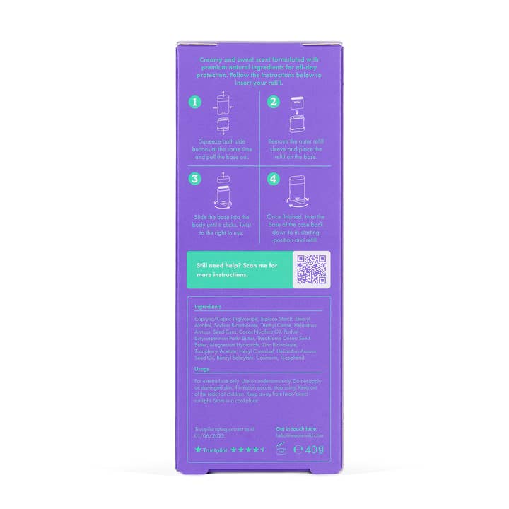 Wild – wholesale Deodorant – Unisex – Wild Purple Case and Coconut & Vanilla Deo Starter Pack (8 Pack)4