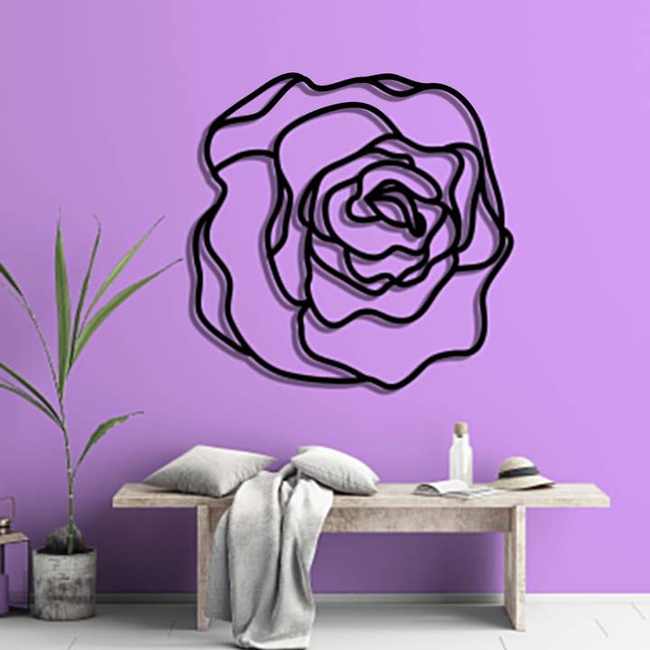 Simple Rose- Metal Wall Art for wholesale by Blackberry Empress