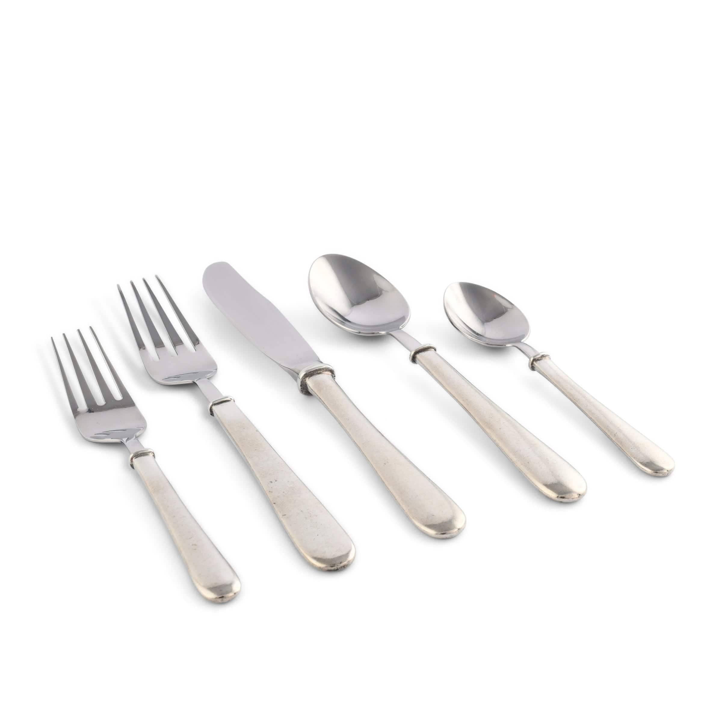 Vagabond House - Wholesale Flatware Set - Classic Pewter Placesetting2