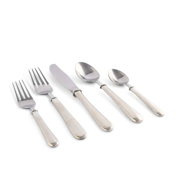 Vagabond House - Wholesale Flatware Set - Classic Pewter Placesetting2