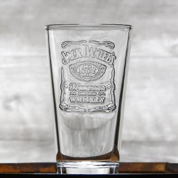 Embossed Jack Daniels Pint Glass for wholesale by Merchandise Unlimited