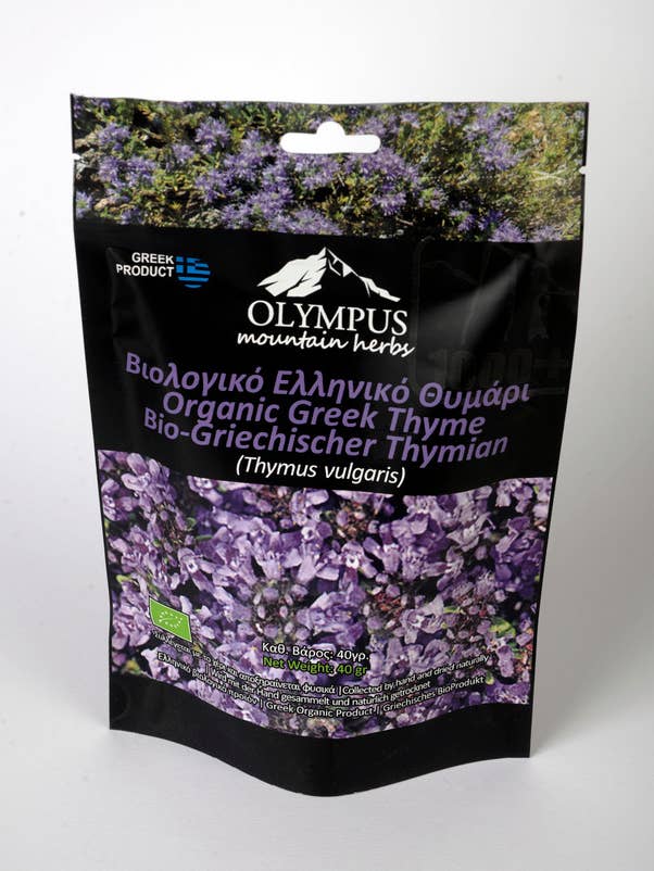 Organic Greek Thyme. Net Weight 40 g / 1.41 oz for wholesale by Hestia Foods
