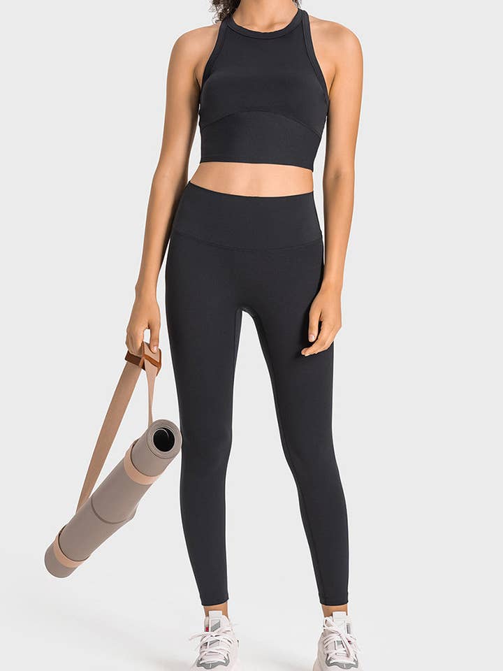 safistyle - Wholesale Activewear Set - Women's - Sporty Crop Top and Legging Suit Set6