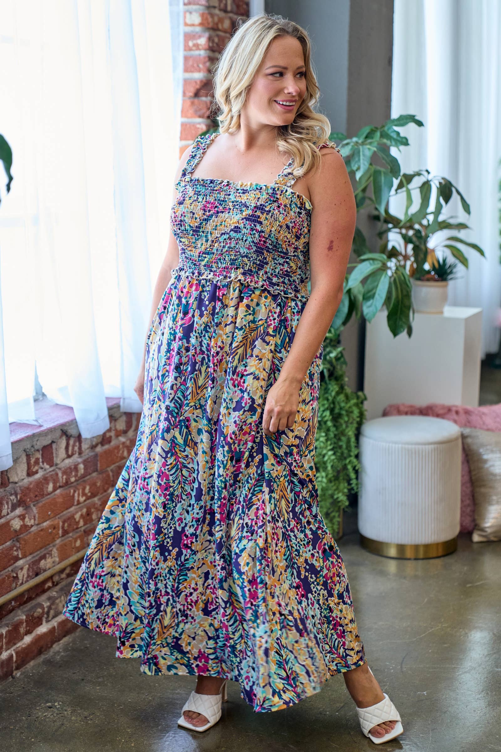 Nicabel - Vente Robe – femme - Robe plus avec imprimé floral-GPSD6567A6