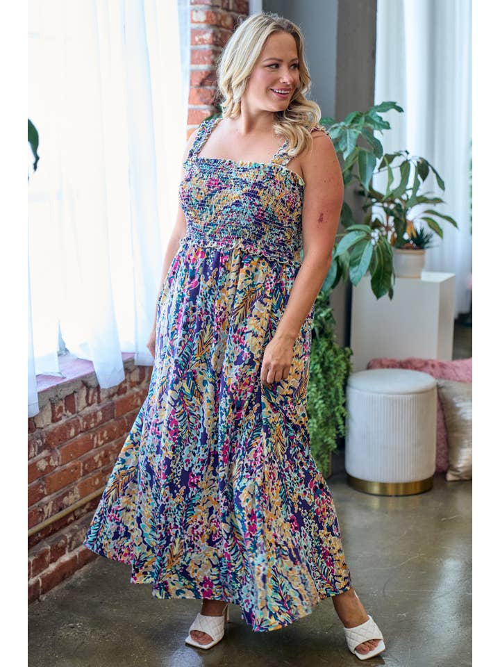 Nicabel - Vente Robe – femme - Robe plus avec imprimé floral-GPSD6567A6