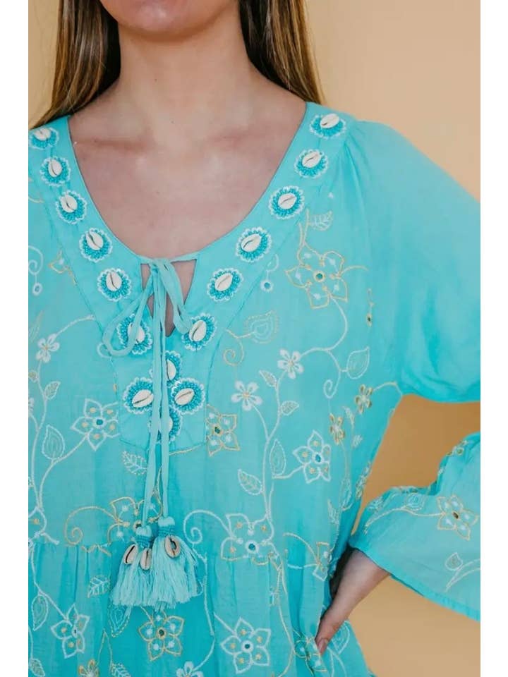 Lula Natura - Wholesale Dress - Women's - LÍA AQUAMARINE DRESS SHELLS3