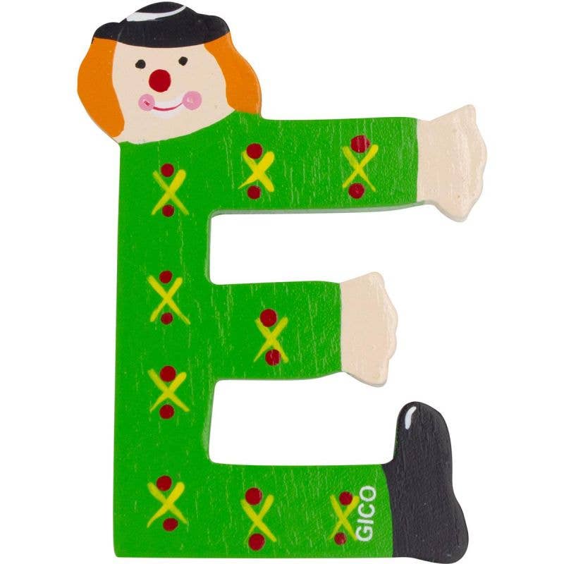 GICO Spielwaren - Wholesale Wall Decor - Kids & Baby - Clown Wooden Letters for the Nursery A-Z 9cm E0