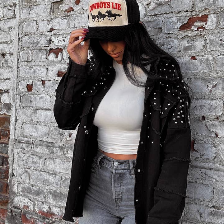 SLATER VINTAGE - Wholesale Trucker Hat - Unisex - Cowboys Lie™ Mustang Embroidered Corduroy Mesh Trucker Hat