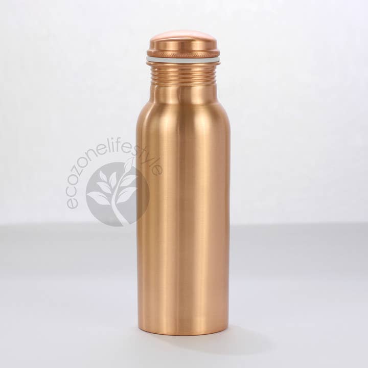 Elegant Plain Copper Water Bottle Matt - 700ML for wholesale by El'Cobre-Ecozonelifestyle