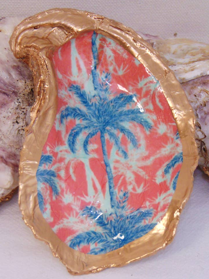 Cuenco de Concha de Ostra de Diseñador Coral de Palm Beach para venta al por mayor de Lowcountry Linens