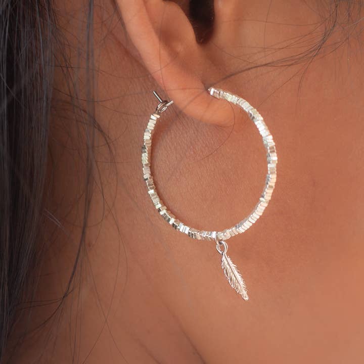 Eden Jewelry - Wholesale Hoop Earrings - Song of Celebration Hoop Earring - Silver2