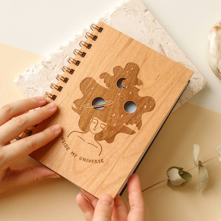 Hereafter - Venta al por mayor Diario/agenda - Diario de madera Inside My Universe0