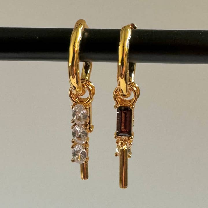 Tamara Two Charm Hoops for wholesale by Namaste Jewelry