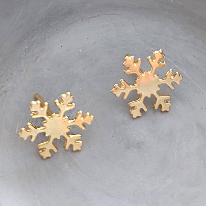 Snowflake Studs Earrings Gold / Silver for wholesale by Shany Design Studio